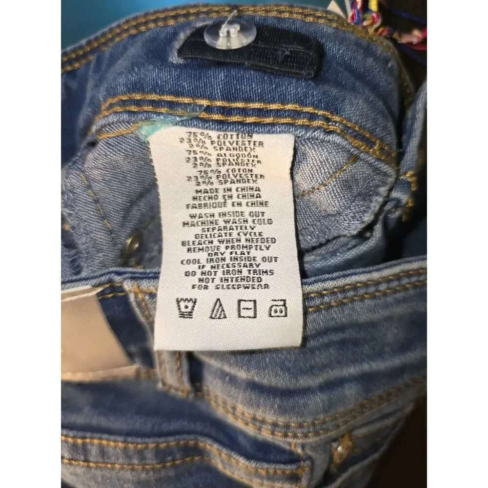 DKNY Girls' Shorts Sz 5 Denim Jeans Super Stretch Hipster Adjustable Waist
